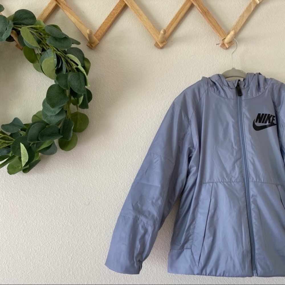 NWT NIKE NSW Winter Puffer Glacier Grey Frost Hooded Jacket - Picture 6 of 15